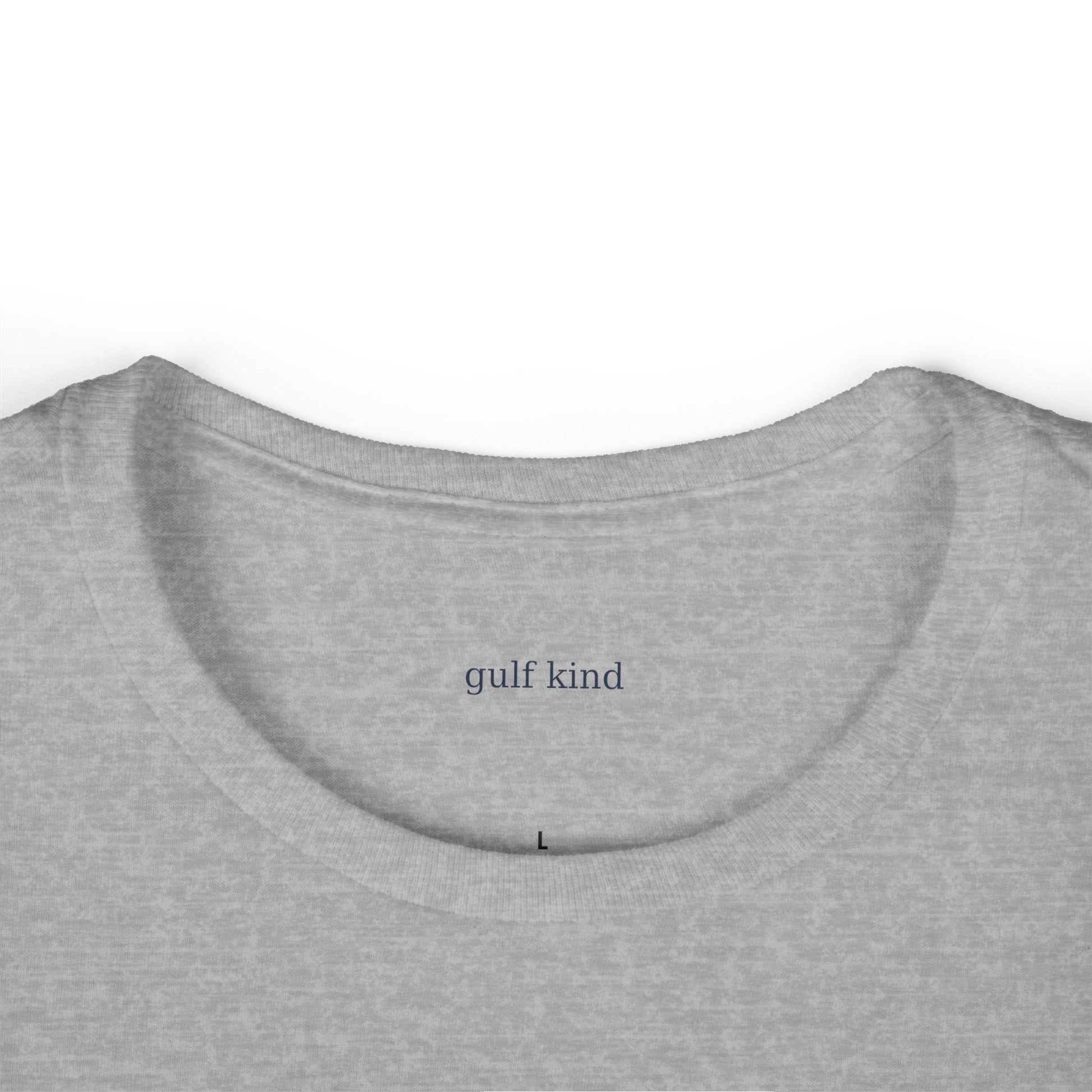 Gulf Kind Signature Tee – Light Blue, White, or Gray | 100% Cotton | Feminine Fit Coastal T-Shirt by Gulf Kind