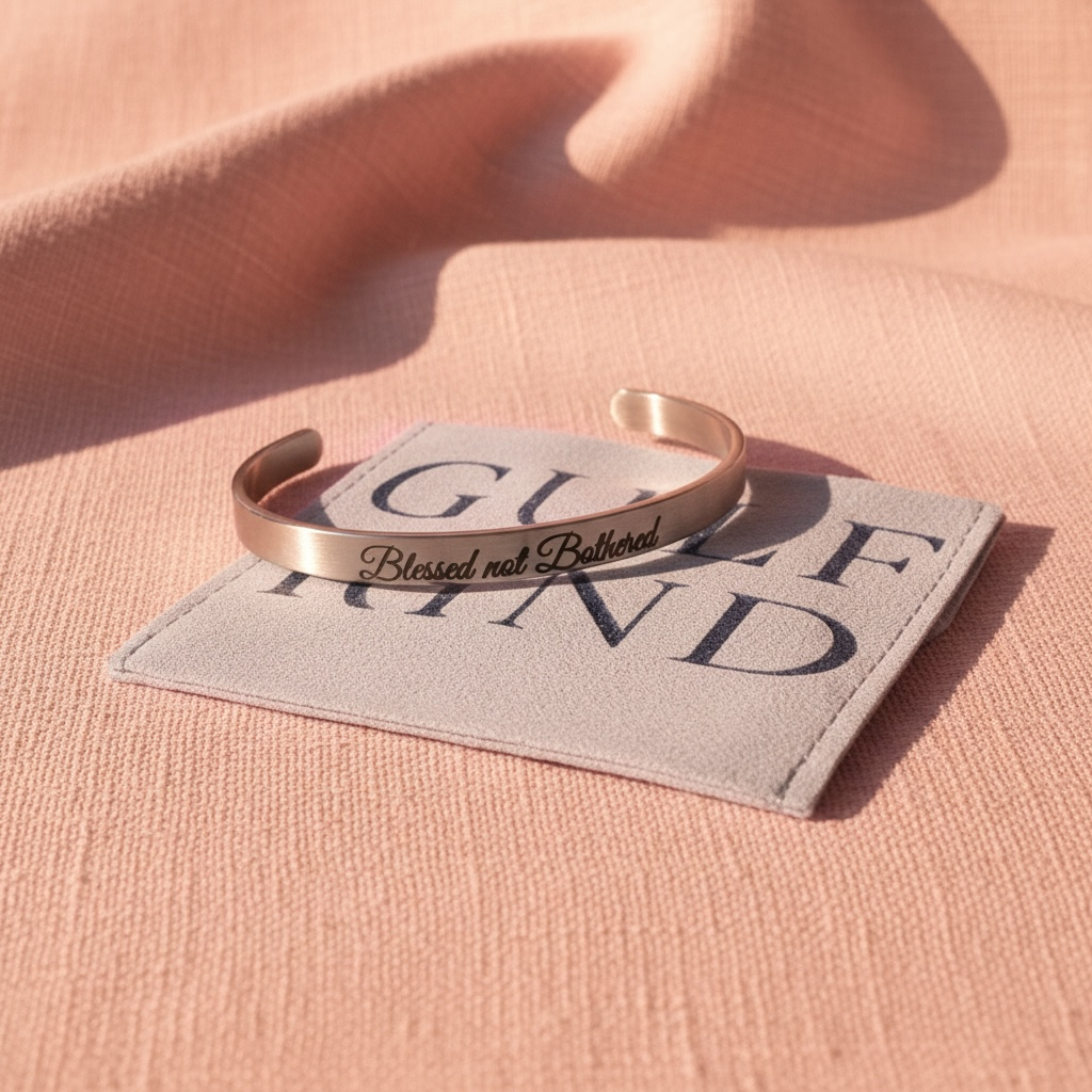 Blessed Not Bothered Cuff Bracelet – Gold, Silver, or Rose Gold