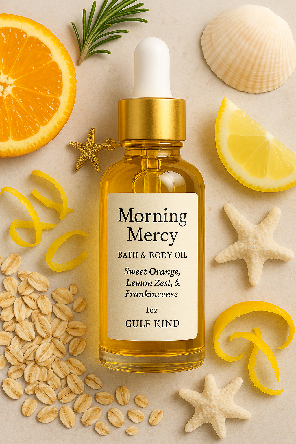 Morning Mercy Bath & Body Oil – Sweet Orange, Lemon Zest, Frankincense & Vanilla | 1oz by Gulf Kind