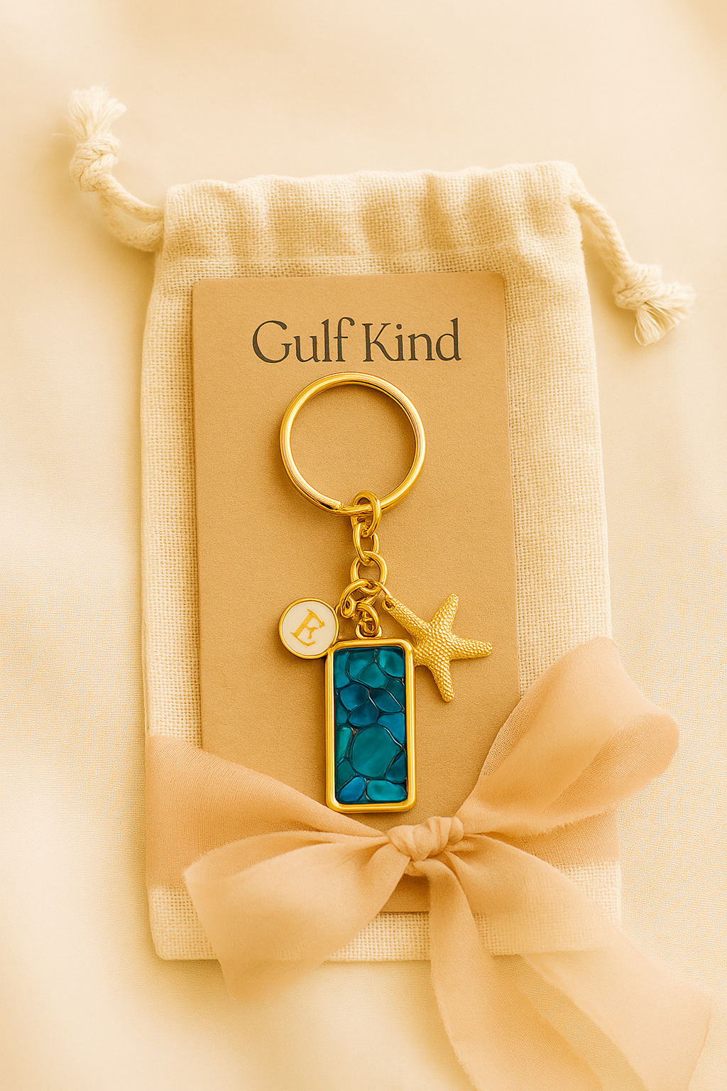 Shellbound Keychains – Personalized Initial + Coastal Charm | Handmade by Gulf Kind