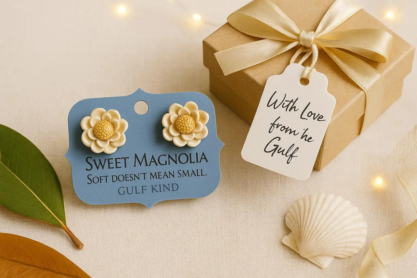 Sweet Magnolia Earrings – Handmade Clay Earrings