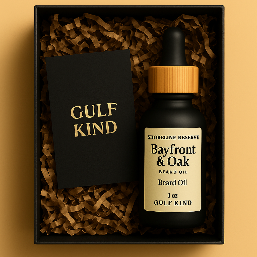 Bayfront & Oak Beard Oil – Southern Woods, Bergamot, and Warm Amber | 1oz Natural Beard Moisturizer by Gulf Kind