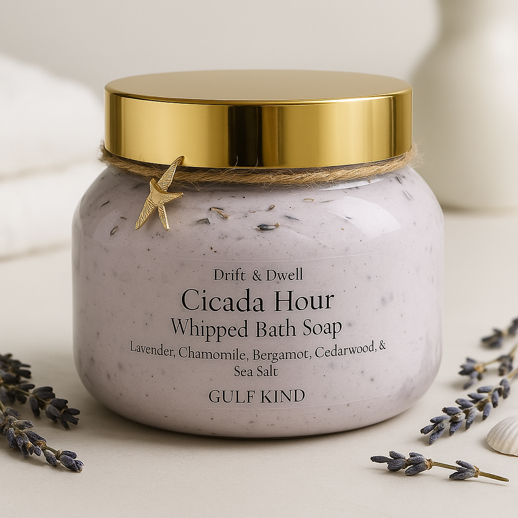 Cicada Hour Whipped Bath Soap – Lavender, Chamomile, Bergamot, Cedarwood & Sea Salt | 8 oz by Gulf Kind