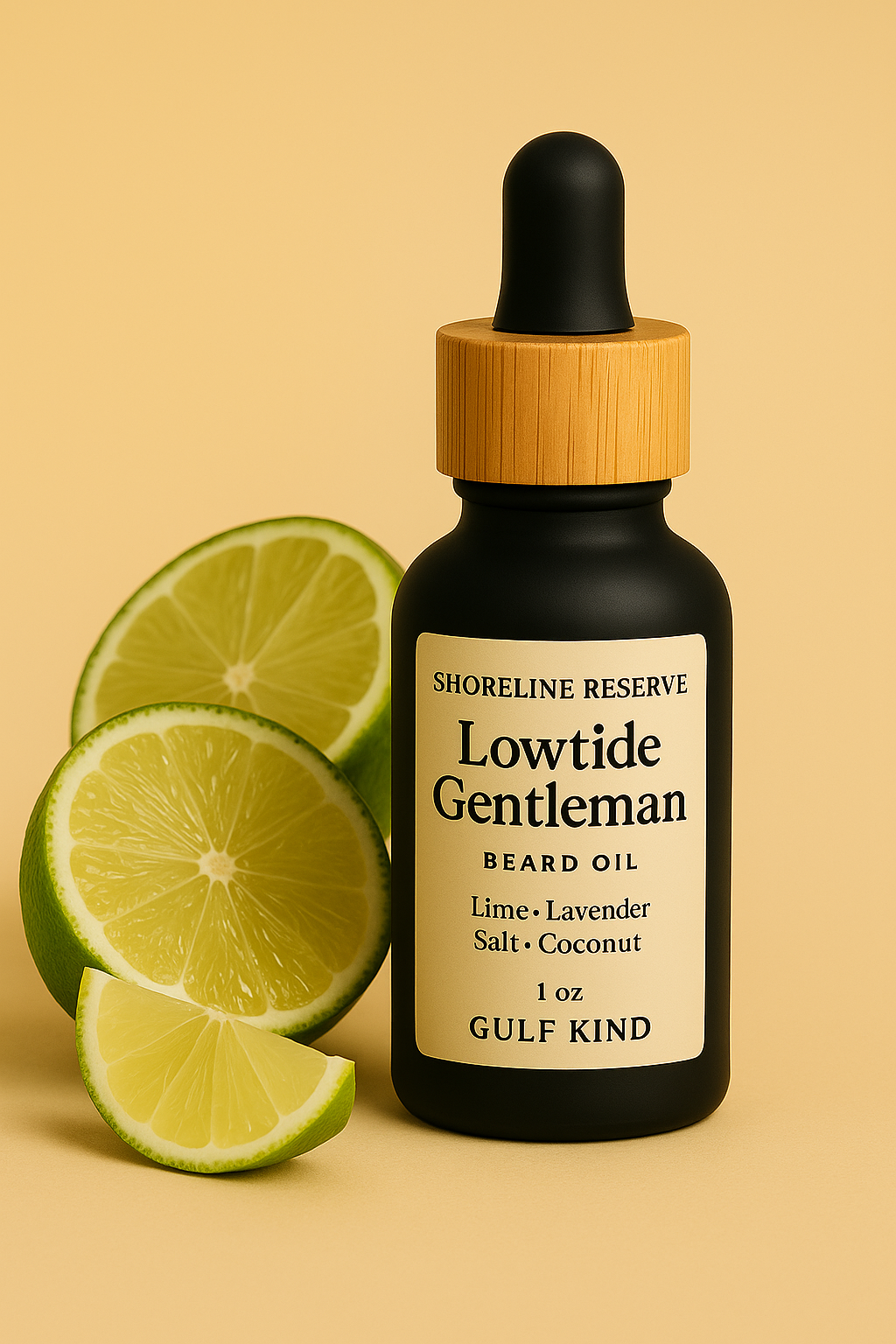 Lowtide Gentleman Beard Oil – Lime, Lavender, Coconut & Sea Salt | 1oz Coastal Beard Moisturizer by Gulf Kind