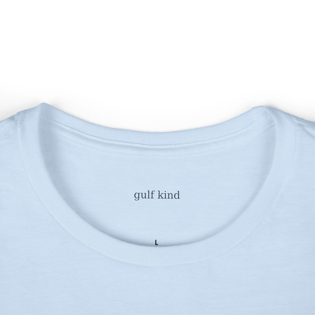 Gulf Kind Signature Tee – Light Blue, White, or Gray | 100% Cotton | Feminine Fit Coastal T-Shirt by Gulf Kind
