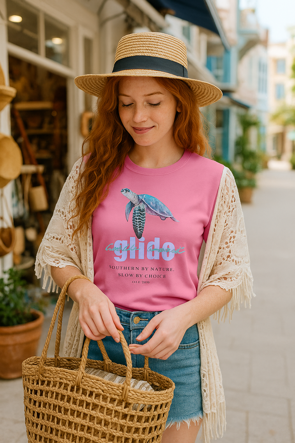 Gulf Coast Glide Shirt – Sea Turtle Graphic Tee | Southern Slow Living Coastal T-Shirt | Women’s Softstyle Tee by Gulf Kind