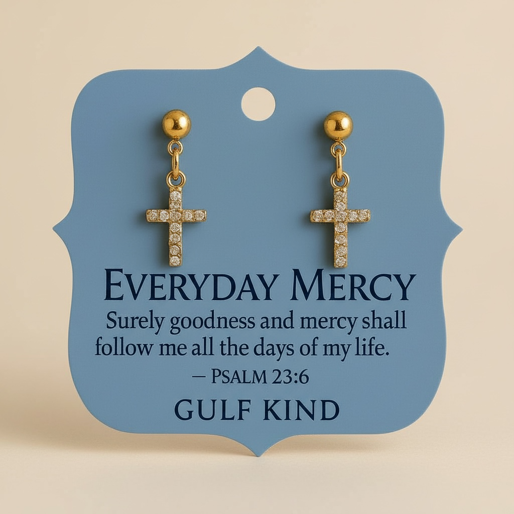 Everyday Mercy Mini Cross Earrings
