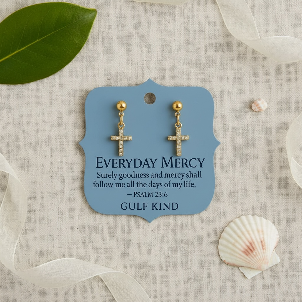 Everyday Mercy Mini Cross Earrings