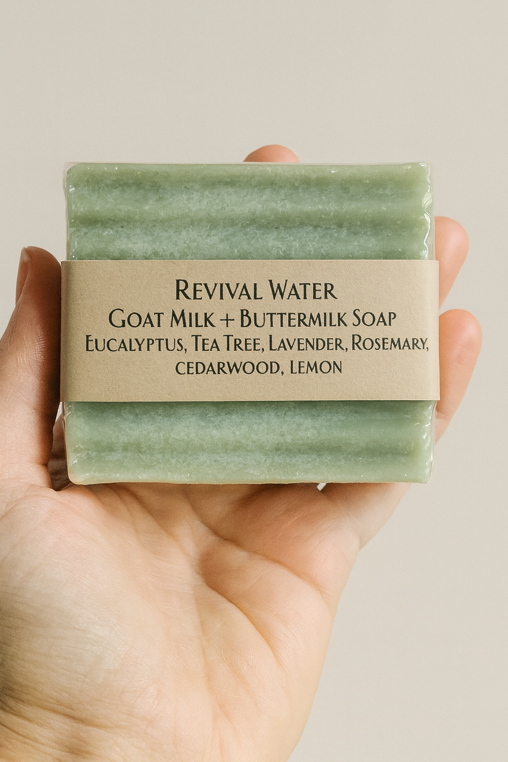 Revival Water Goat Milk Soap – Recovery Soap with Eucalyptus, Tea Tree, Lavender, Rosemary, Cedarwood & Lemon | Unisex Spa Bar by Gulf Kind