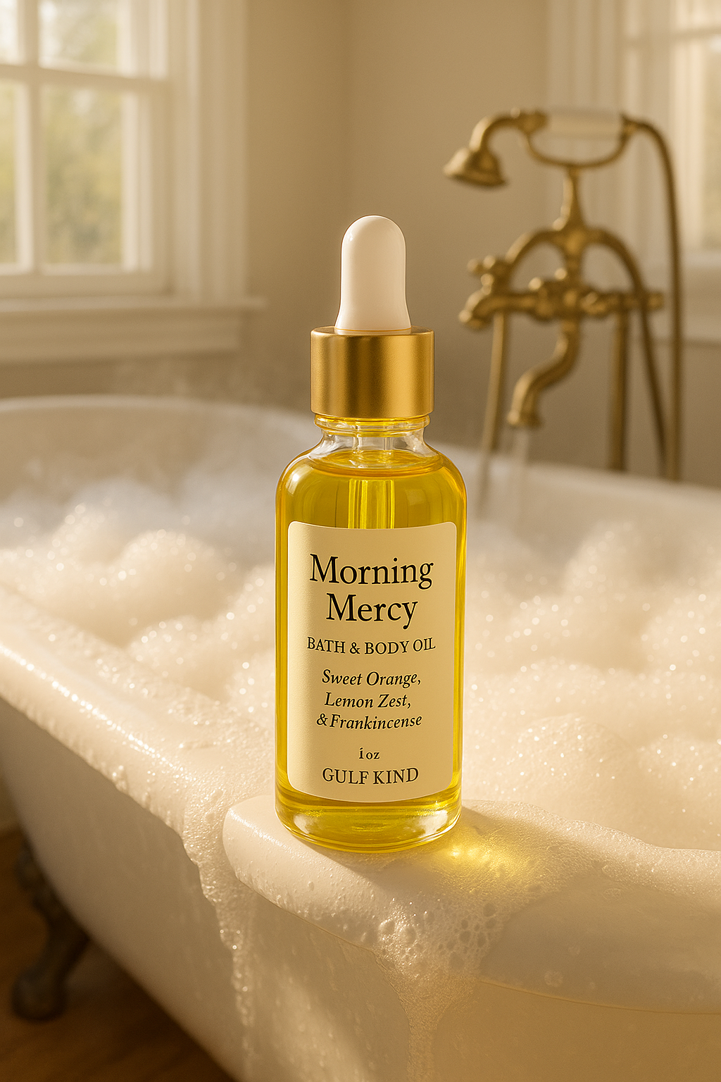 Morning Mercy Bath & Body Oil – Sweet Orange, Lemon Zest, Frankincense & Vanilla | 1oz by Gulf Kind