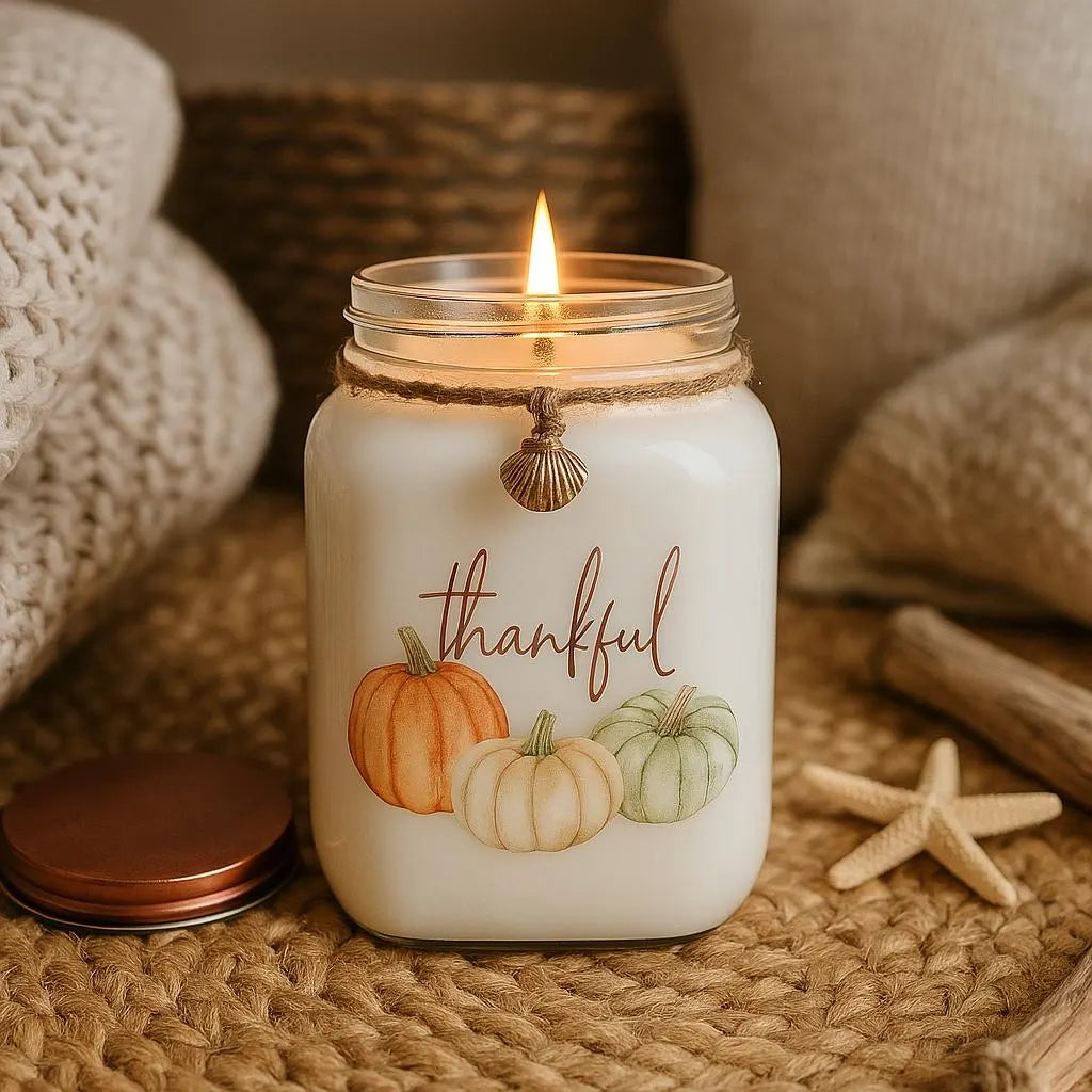 Beach Bonfire “Thankful” Candle – Large 24 oz Soy Candle