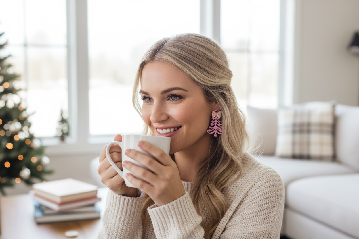 Pink Ribbon Pines Earrings