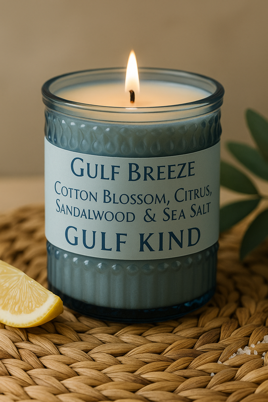 Gulf Breeze Candle – 7.5 oz Soy Candle | Linen, Citrus & Sea Salt