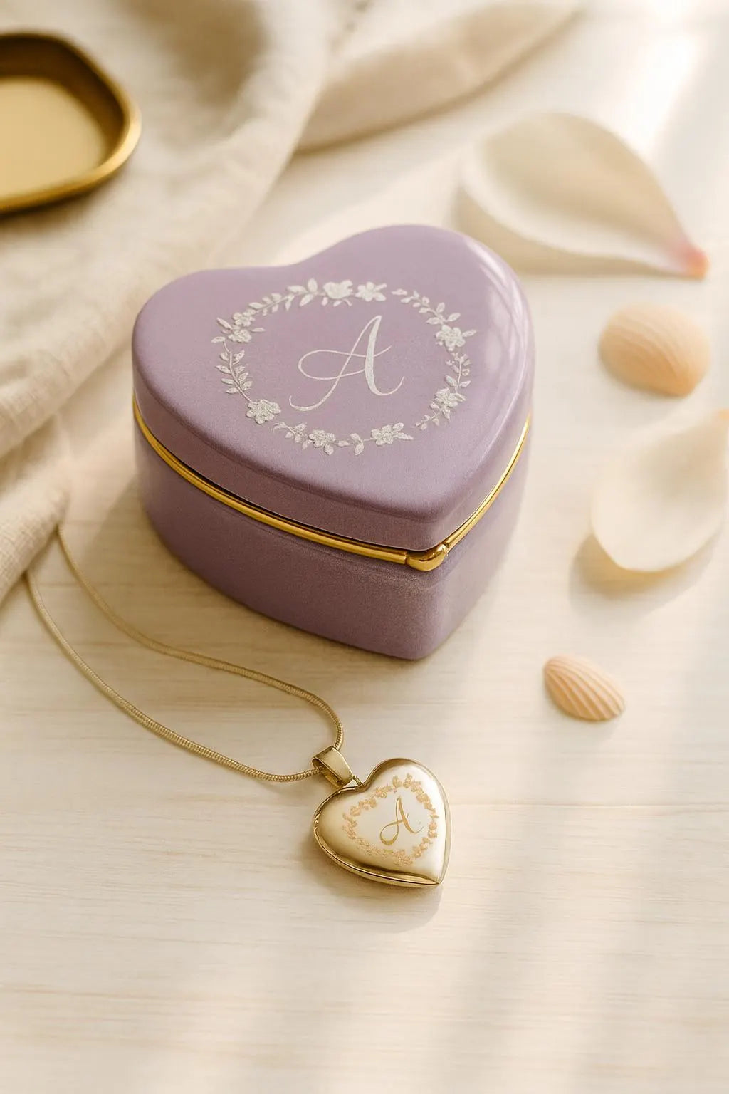 Custom Photo Heart Locket & Keepsake Box – Personalized Engraved Gift for Her | Memorial, Anniversary, or Wedding Keepsake by Gulf Kind