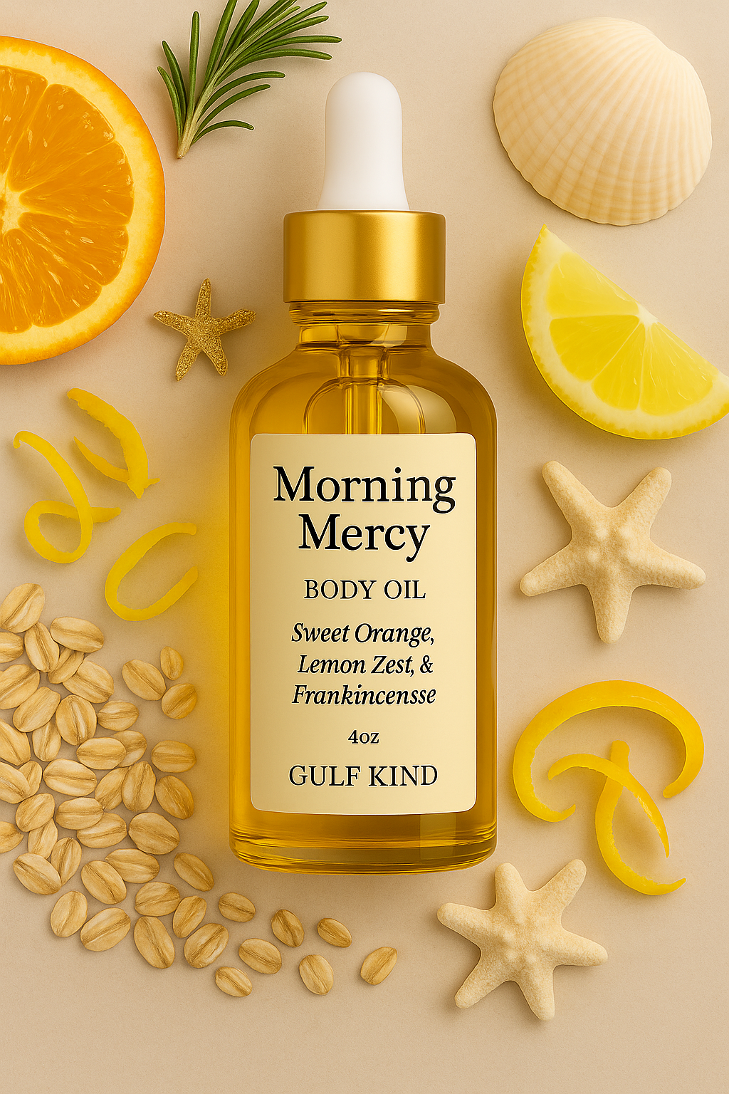 Morning Mercy Body Oil – Sweet Orange, Lemon Zest & Frankincense | 4oz by Gulf Kind