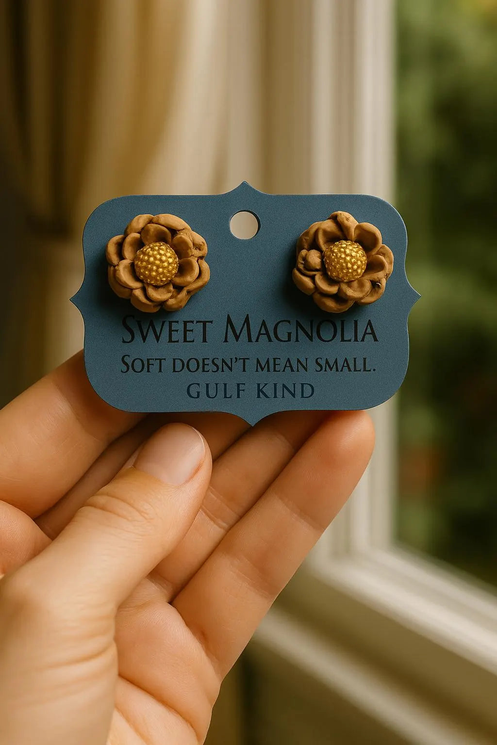 Sweet Magnolia Earrings – Handmade Clay Earrings