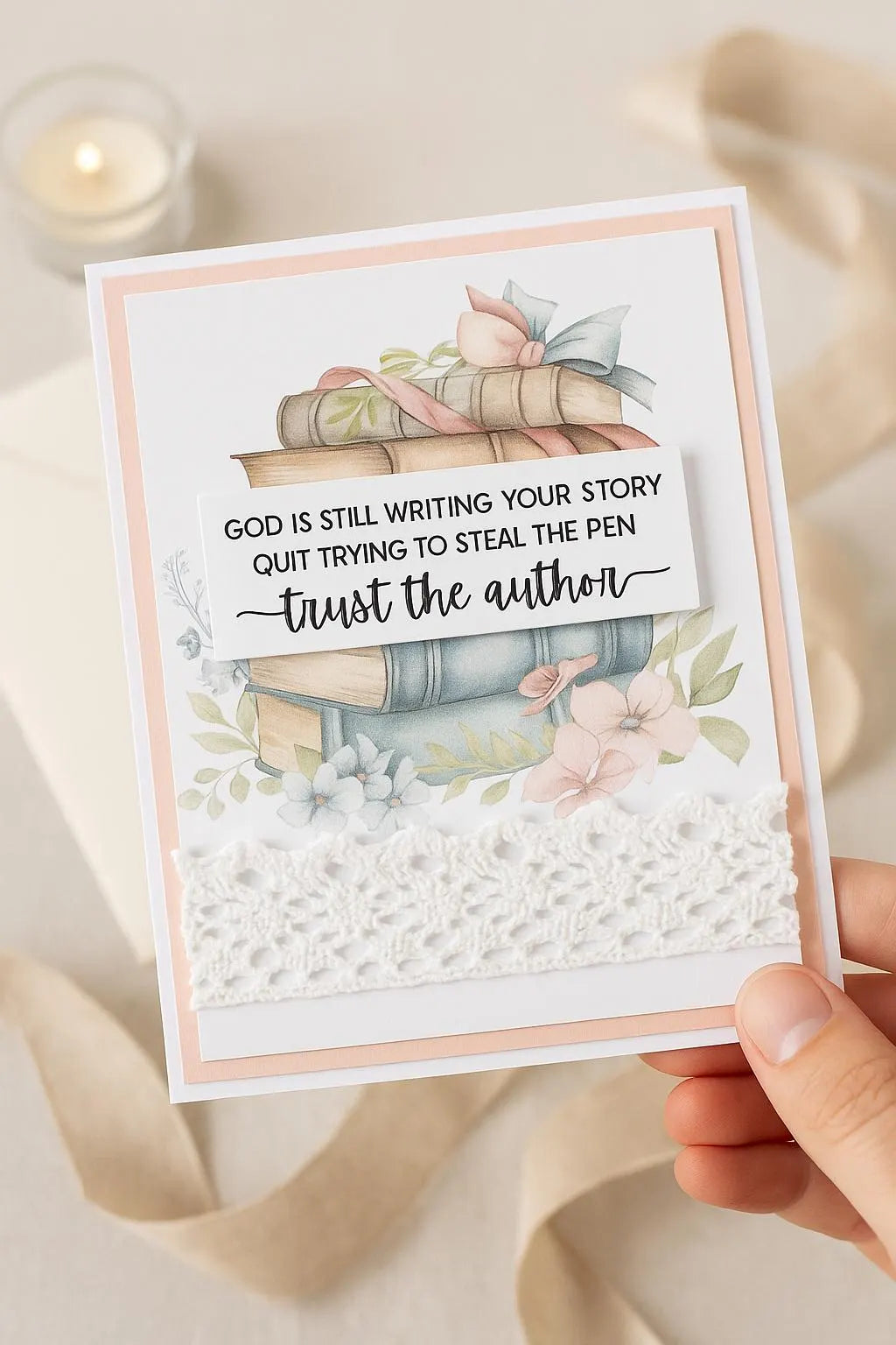 Trust the Author Card – Faith & Encouragement | Handmade Christian Greeting Card | Gulf Kind Paper & Parchment