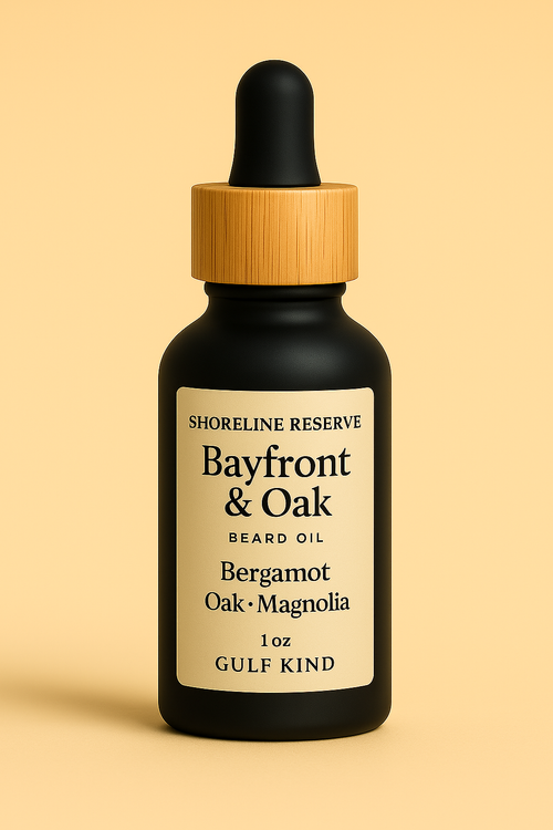 Bayfront & Oak Beard Oil – Southern Woods, Bergamot, and Warm Amber | 1oz Natural Beard Moisturizer by Gulf Kind