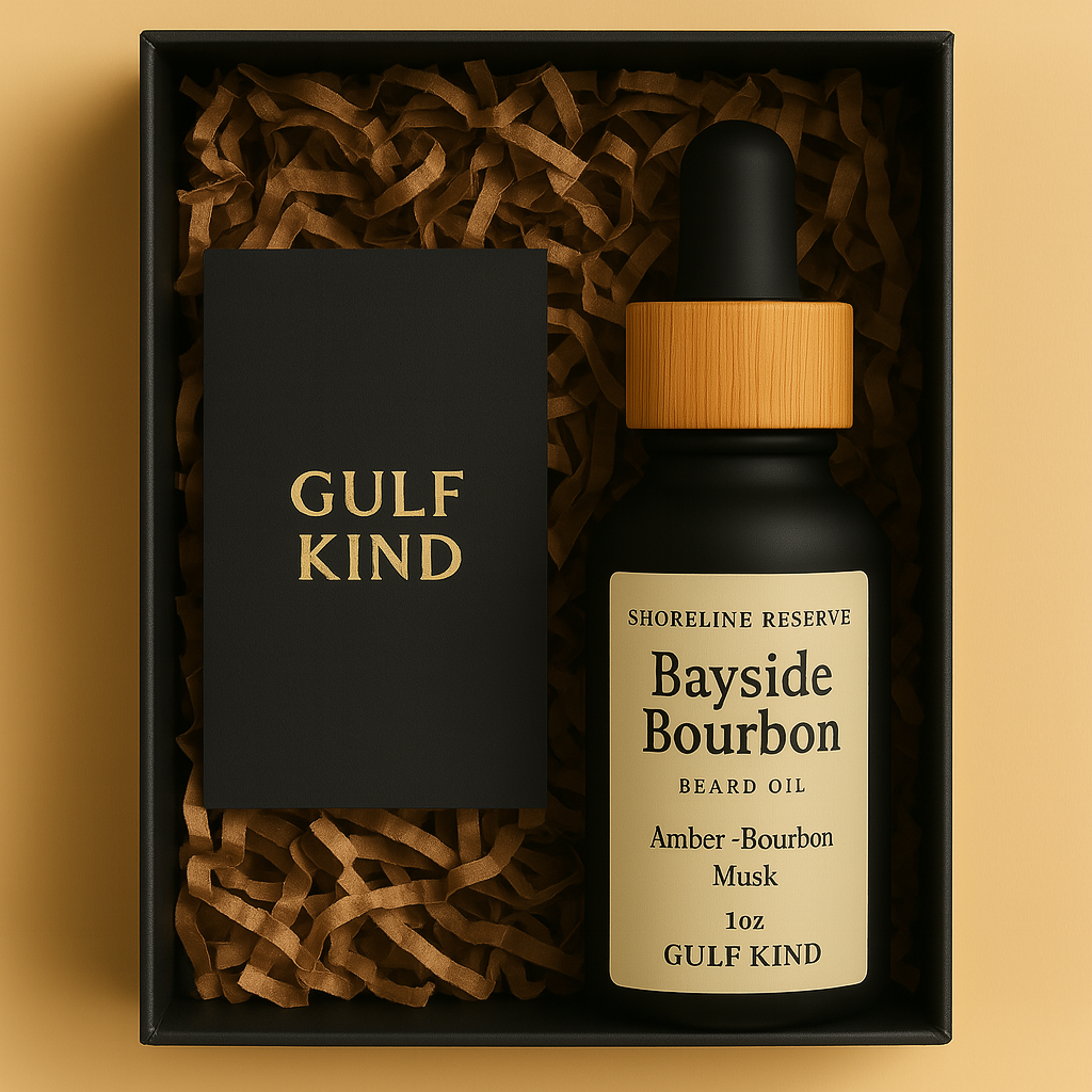 Bayside Bourbon Beard Oil – Amber, Bourbon & Musk | 1oz Southern Beard Moisturizer by Gulf Kind