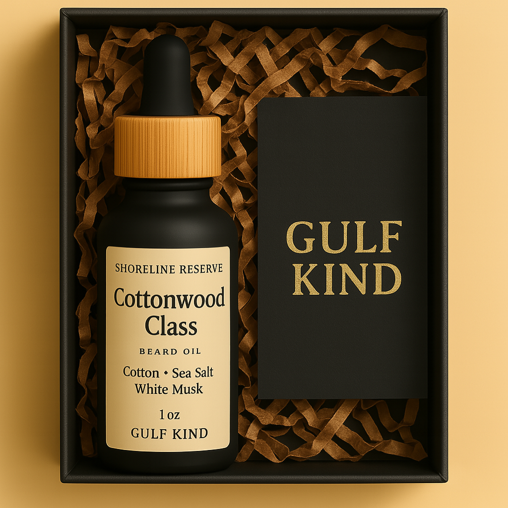 Cottonwood Class Beard Oil – Cotton, Sea Salt & White Musk | 1oz Clean Beard Moisturizer by Gulf Kind