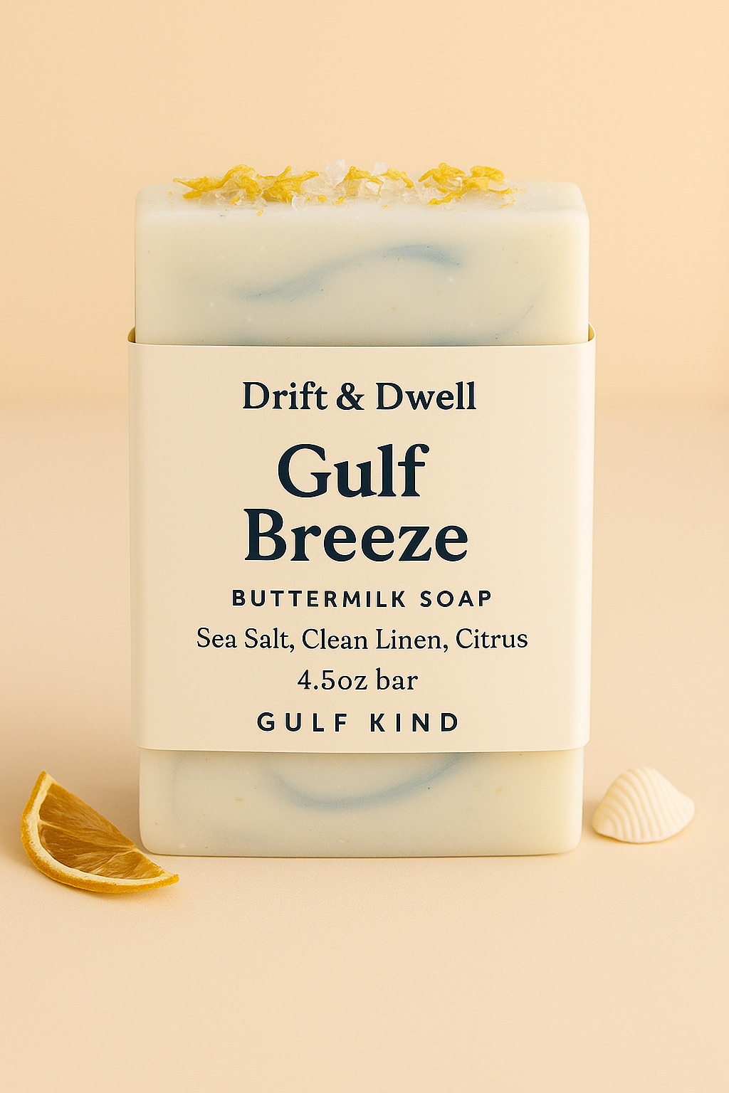 Gulf Breeze Buttermilk – Linen, Citrus & Salt | 4.5oz bar by Gulf Kind