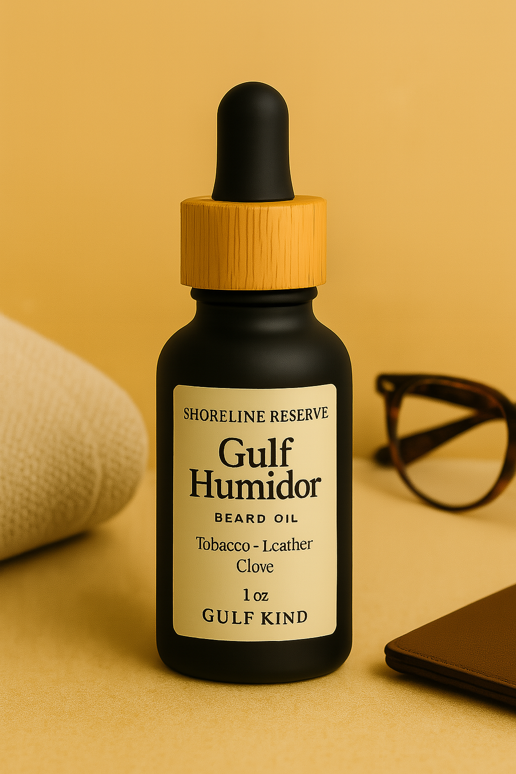 Gulf Humidor Beard Oil – Tobacco, Leather & Clove | 1oz Rich Beard Moisturizer by Gulf Kind