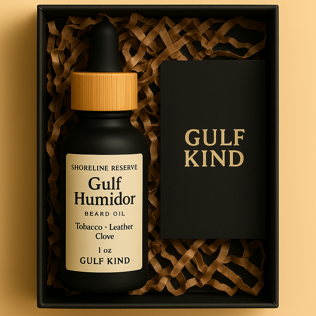 Gulf Humidor Beard Oil – Tobacco, Leather & Clove | 1oz Rich Beard Moisturizer by Gulf Kind