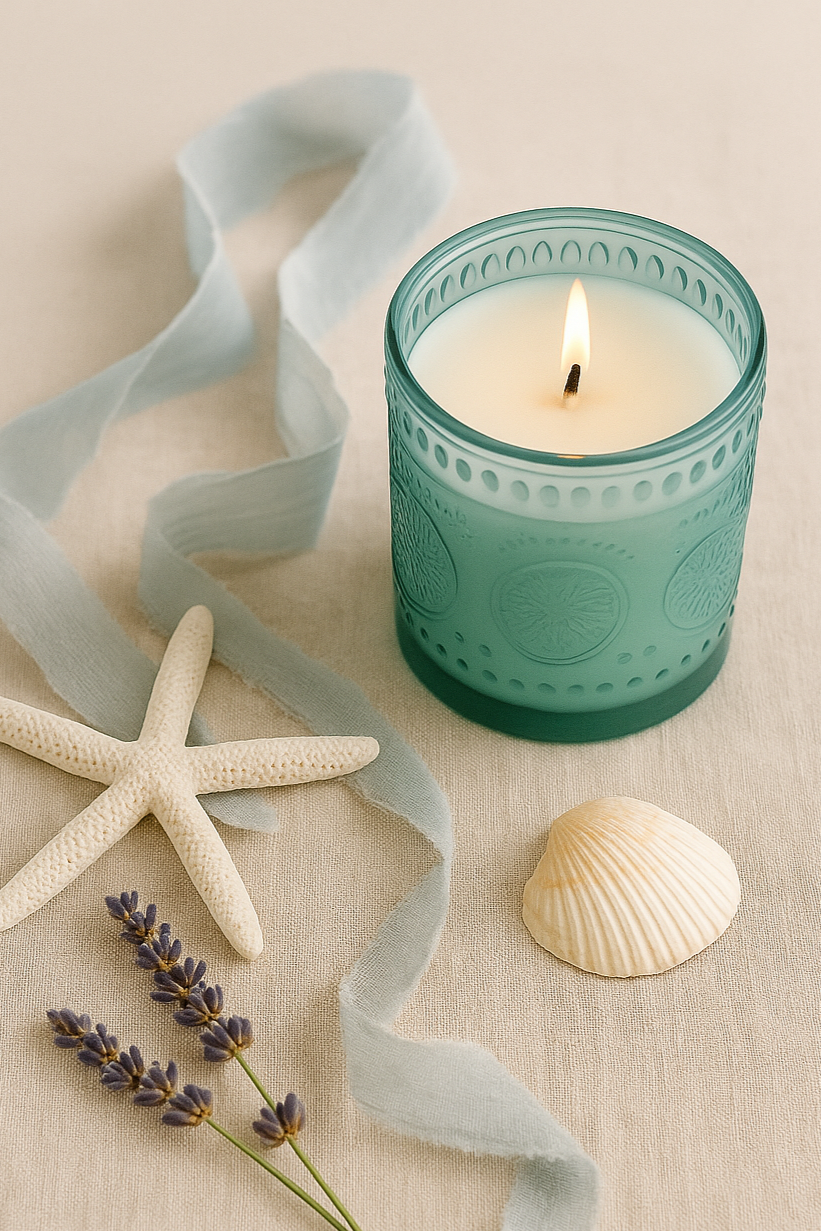 Gulf Breeze Candle – 7.5 oz Glass Jar | Linen, Citrus & Sea Salt | Wax Wick Coastal Candle by Gulf Kind