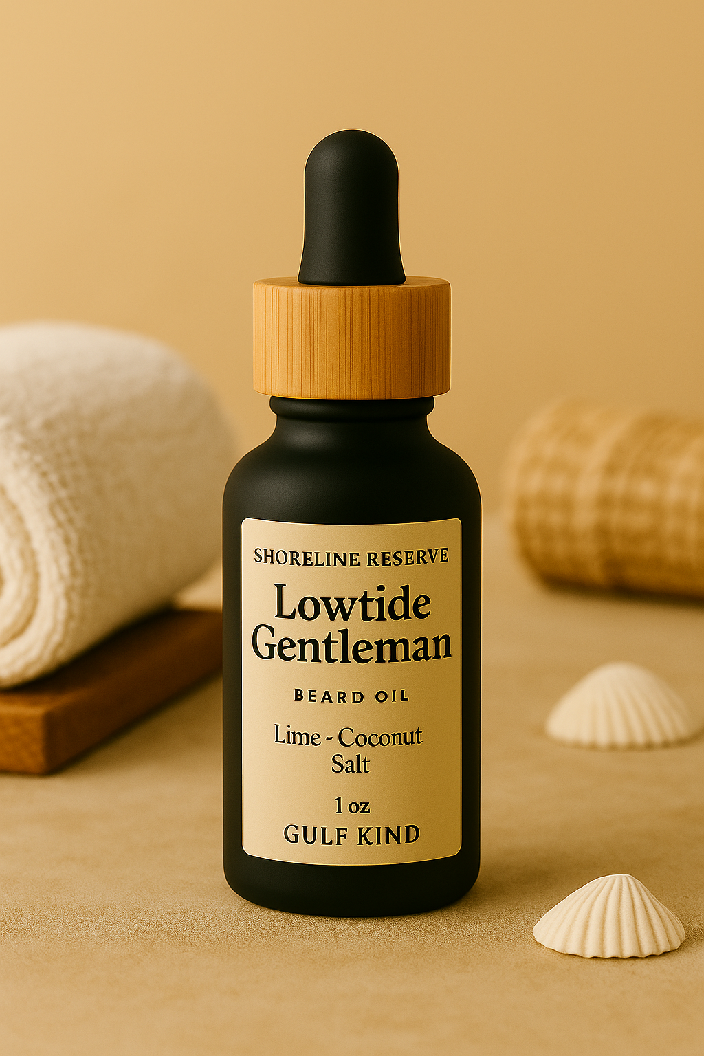 Lowtide Gentleman Beard Oil – Lime, Lavender, Coconut & Sea Salt | 1oz Coastal Beard Moisturizer by Gulf Kind