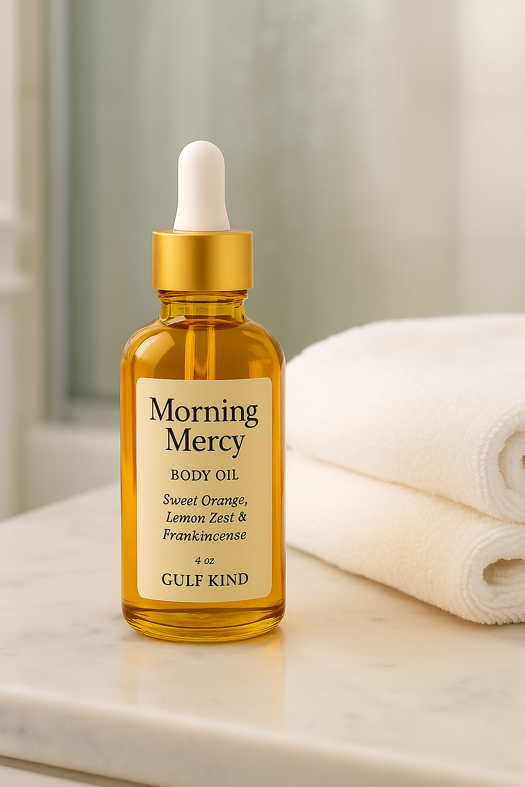 Morning Mercy Body Oil – Sweet Orange, Lemon Zest & Frankincense | 4oz by Gulf Kind