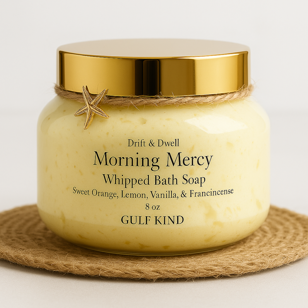 Morning Mercy Whipped Bath Soap – Sweet Orange, Vanilla, Oat & Frankincense | 8 oz by Gulf Kind
