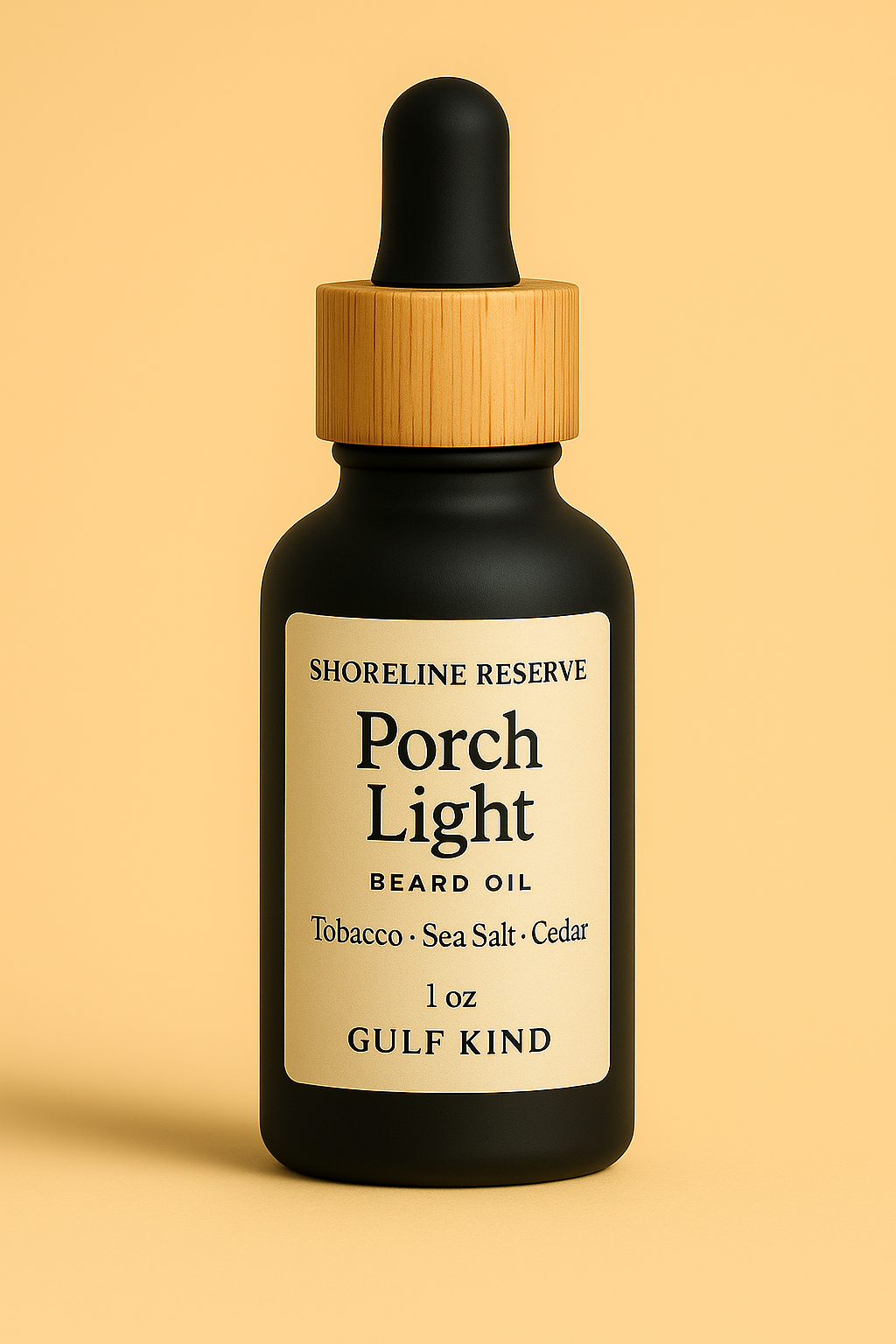 Porch Light Beard Oil – Tobacco, Sea Salt & Cedar | 1oz Coastal Beard Moisturizer by Gulf Kind