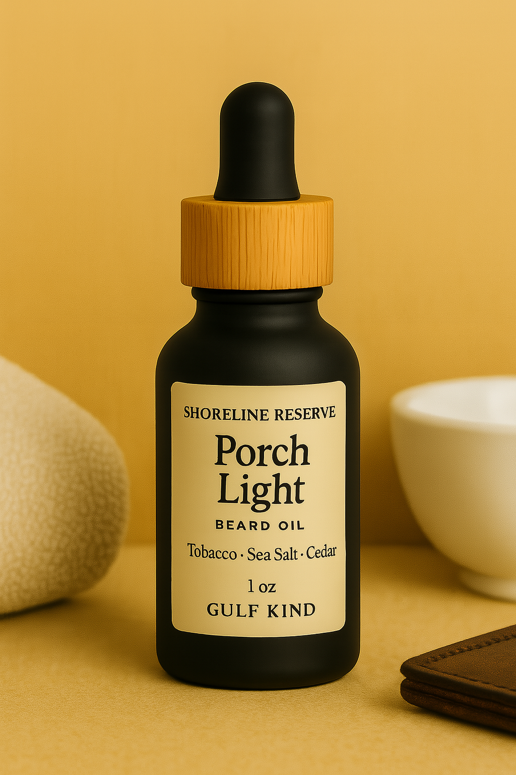 Porch Light Beard Oil – Tobacco, Sea Salt & Cedar | 1oz Coastal Beard Moisturizer by Gulf Kind