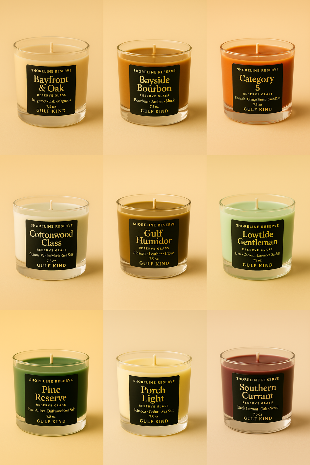 Cottonwood Class Candle – Cotton, White Musk & Sea Salt Scent | Coastal Soy Candle in Reusable Glass – Gift for Him by Gulf Kind